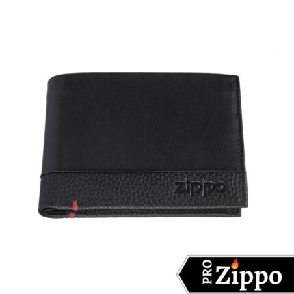 Портмоне Zippo с защитой от сканирования RFID 2006021, чёрное, натуральная кожа