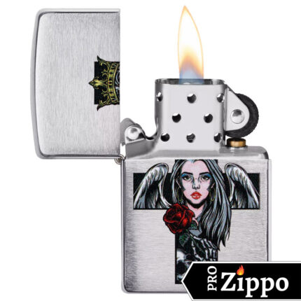 Зажигалка Zippo (зиппо) №49262 Cross, Queen and Skull Design