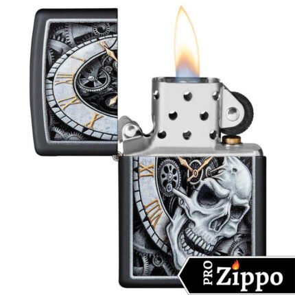Зажигалка Zippo (зиппо) №29854 Skull Clock Design