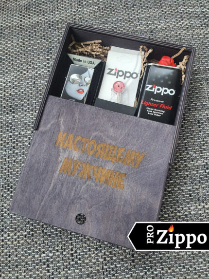 Зажигалка Zippo №28274 в подарочной коробке “Настоящему мужчине”,Топливо, Фитиль, Кремний 59241