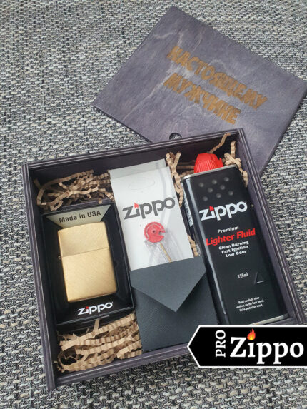 Подарочный набор Zippo “Настоящему мужчине” Зажигалка Zippo №29830,Топливо, Фитиль, Кремний 59240