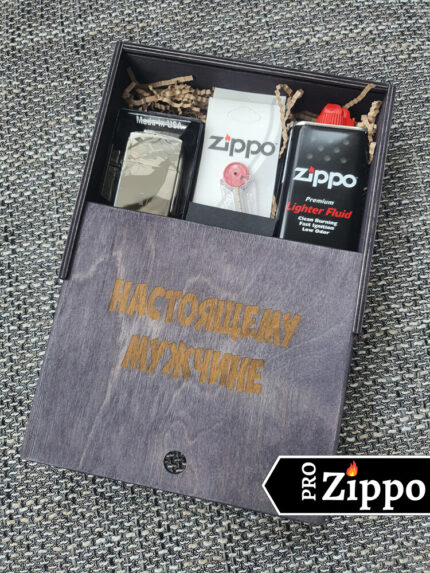 Подарочный набор Zippo “Настоящему мужчине” Зажигалка Zippo №49188 ,Топливо, Фитиль, Кремний 59237