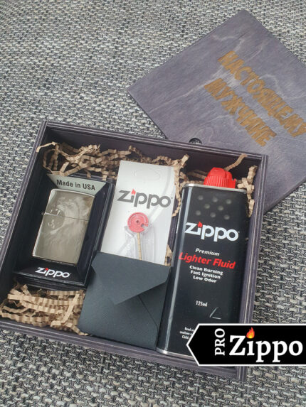 Зажигалка Zippo №49433 Lion в подарочной коробке “Настоящему мужчине”,Топливо, Фитиль, Кремний 59243