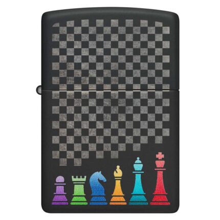 Зажигалка Zippo (зиппо) №48662 Chess Pieces с покрытием Black Matte, черная