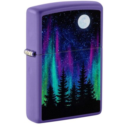 Зажигалка Zippo (зиппо) № 48565 Night In The Forest с покрытием Purple Matte, фиолетовая, матовая
