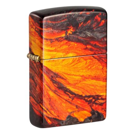 Зажигалка Zippo (зиппо) №48622 Lava Flow с покрытием 540 Tumbled Brass, оранжевая