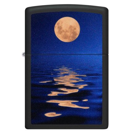 Зажигалка Zippo (зиппо) №49810 Moon Sunset с покрытием Black Light, чёрная, матовая