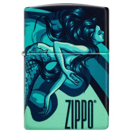 Зажигалка Zippo (зиппо) №48605 Mermaid Design с покрытием 540 Matte, черная, матовая